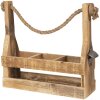 Clayre & Eef 6H1882 Stojan na lahve 32x11x32 cm Hnědý dřevěný obdélníkový stojan na lahve