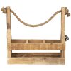 Clayre & Eef 6H1882 Stojan na lahve 32x11x32 cm Hnědý dřevěný obdélníkový stojan na lahve