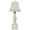 Stolní lampa Clayre & Eef 6LMP661 27x27x70 cm Šedá dřevěná stolní lampa ze železa