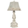 Stolní lampa Clayre & Eef 6LMP661 27x27x70 cm Šedá dřevěná stolní lampa ze železa