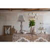 Stolní lampa Clayre & Eef 6LMP661 27x27x70 cm Šedá dřevěná stolní lampa ze železa