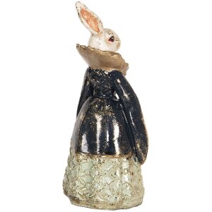 Clayre & Eef 6PR2525 Figurka králíka 5x4x11 cm béžová modrá polyresinová