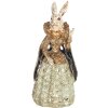 Clayre & Eef 6PR2525 Figurka králíka 5x4x11 cm béžová modrá polyresinová