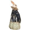Clayre & Eef 6PR2525 Figurka králíka 5x4x11 cm béžová modrá polyresinová