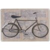 Clayre & Eef 6Y3499 Textový nápis 30x20 cm Béžový kovový nápis Bicycle Obdélníkový nápis