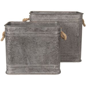 Dekorace železný kbelík (2 kusy) 44x26x39 -...