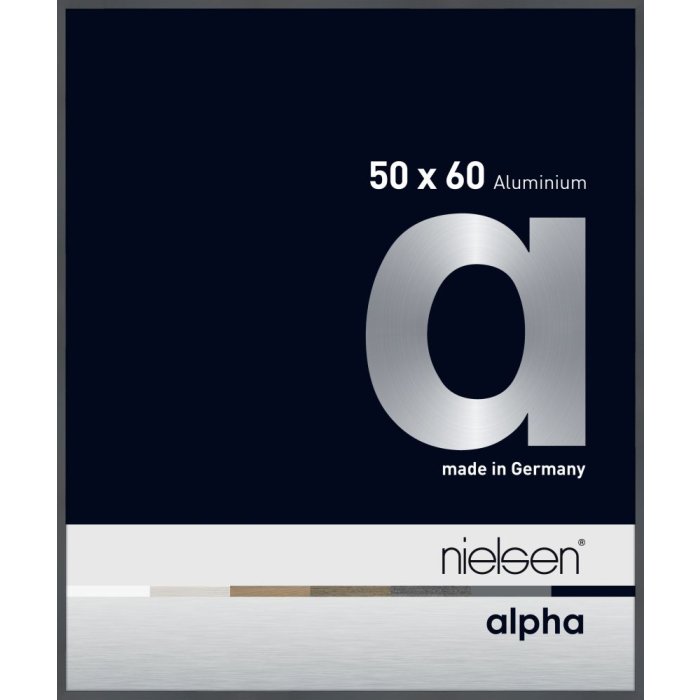 Hliníkový obrazový rám Nielsen Alpha TCSC 50x60 cm tmavě šedý lesklý