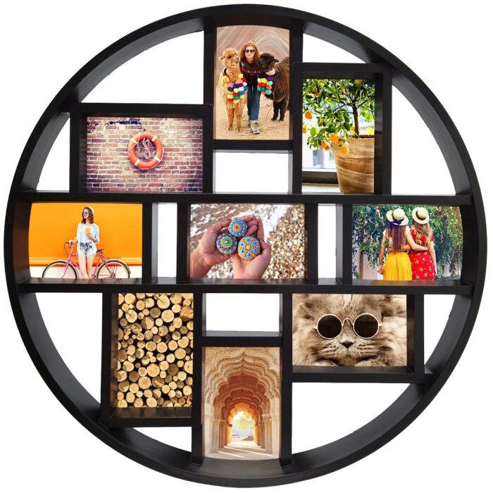 Henzo Fotogalerie Disk 9 fotografií 10x15 cm černá (56x56 cm)