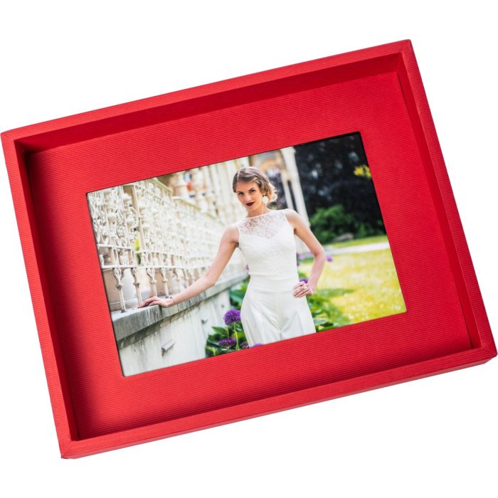 Passepartout rámeček na fotografie 10x15 cm červený