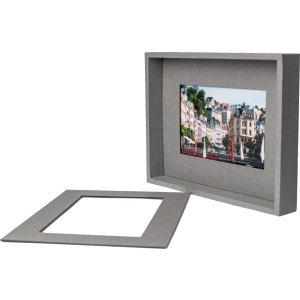 Passepartout rám na fotografie 13x18 cm šedý