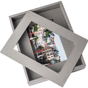 Passepartout rám na fotografie 13x18 cm šedý