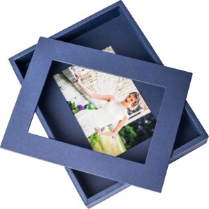 Passepartout rám na fotografie 13x18 cm modrý