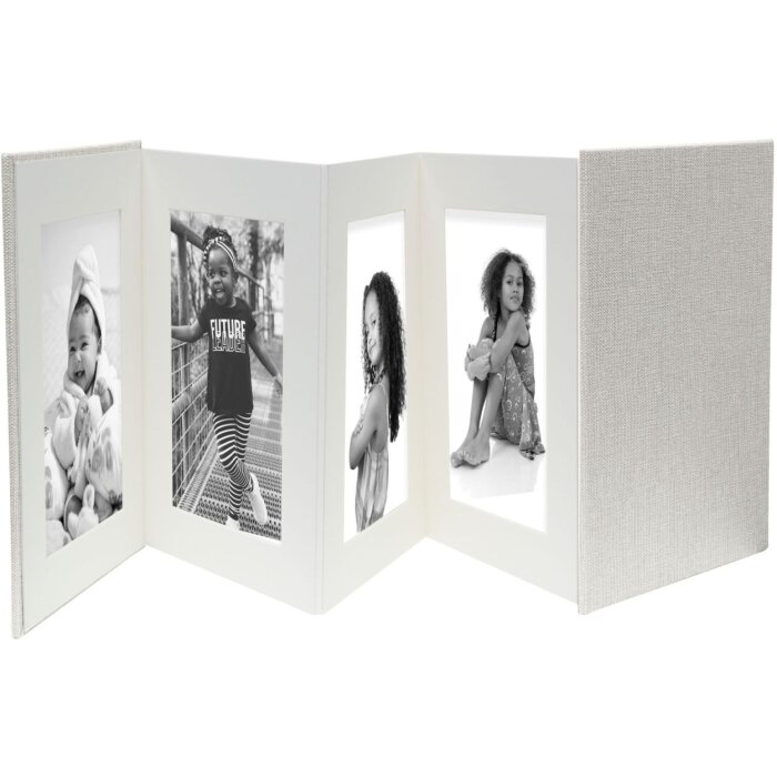 Deknudt lněné leporelo šedé na 8 fotografií 10x15 cm