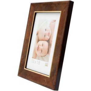 Dřevěný rám S46EA3 Zlatý okraj 13x18 cm antireflexní sklo