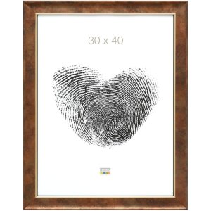 Dřevěný rám S46EA3 Zlatý okraj 15x15 cm antireflexní sklo