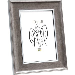 Dřevěný rám S46E stříbrný okraj 20x20 cm šedé antireflexní sklo