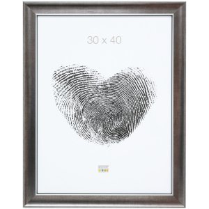 Dřevěný rám S46E stříbrný okraj 30x30 cm šedé antireflexní sklo