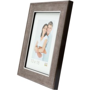 Dřevěný rám S46E stříbrný okraj 30x40 cm šedé antireflexní sklo