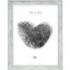 Dřevěný rám S46E stříbrný okraj 15x20 cm bílé antireflexní sklo