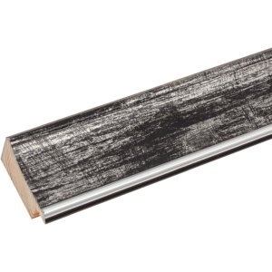 Dřevěný rám S46E stříbrný okraj 10x15 cm černé antireflexní sklo