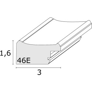 Dřevěný rám S46E stříbrný okraj 10x15 cm černé antireflexní sklo