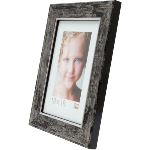Dřevěný rám S46E stříbrný okraj 30x30 cm černé antireflexní sklo