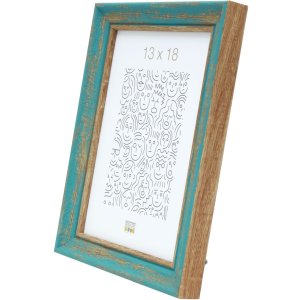 Dřevěný rám S46TG tyrkysový 20x28 cm