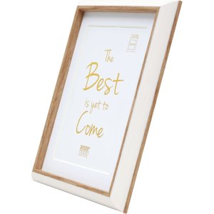Plastový rám S46WG bílý okraj přírodní 10x15 cm