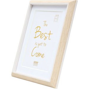 Plastový rám S46WG přírodní světlý okraj bílý 20x30 cm