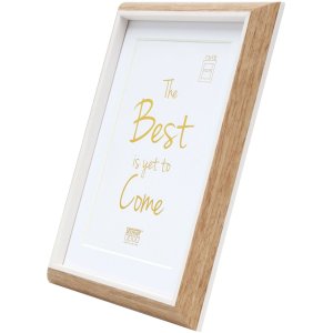 Plastový rám S46WG přírodní okraj bílý 13x18 cm