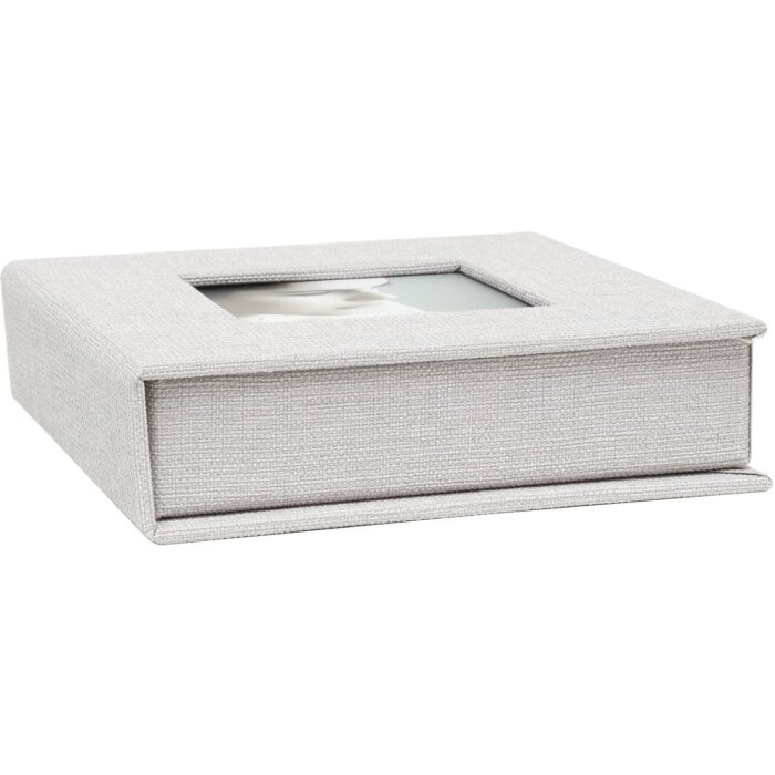 Deknudt USB box úložný box lněný šedý 13x13 cm