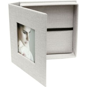 Deknudt USB box úložný box lněný šedý 13x13 cm