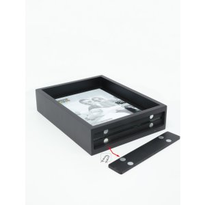Dřevěný fotorámeček S68SK2 plovoucí fotoefekt 25x25 cm černý