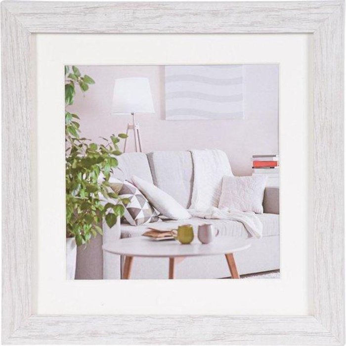 Henzo rám na obrázky Moderní 50x50 cm bílý s paspartou 30x30 cm