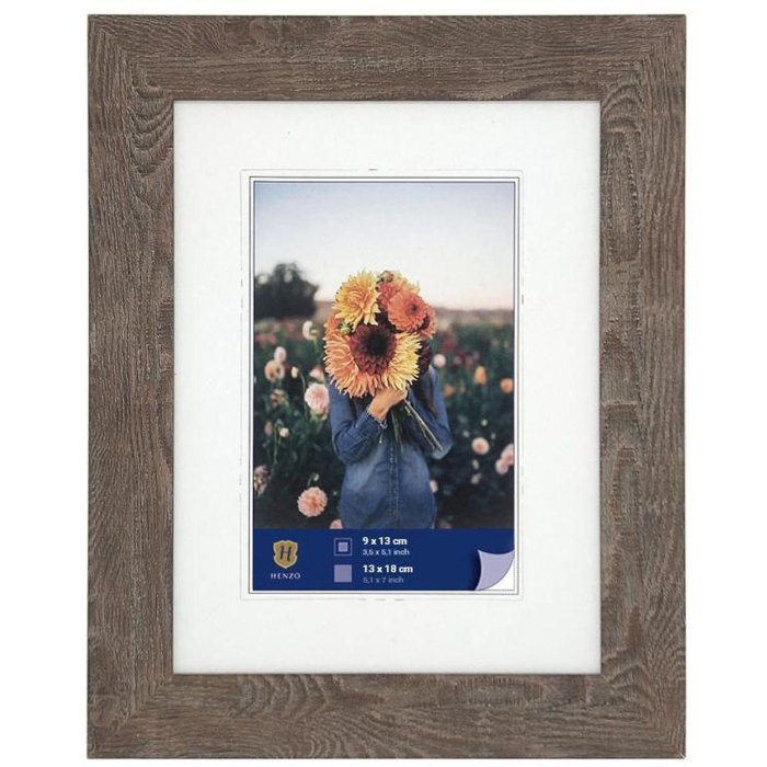 WPC obrazový rám Dahlia 13x18 cm středně hnědý