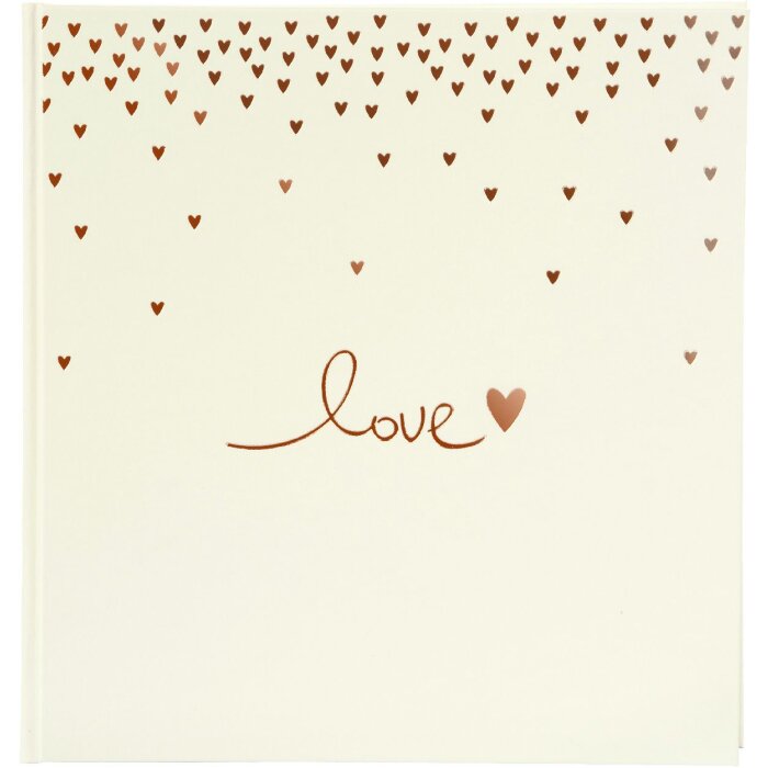 Svatební album Goldbuch Raining Hearts broskvové 30x31 cm 60 bílých stran