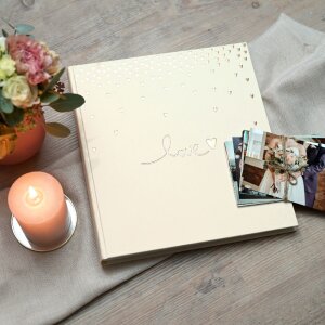 Svatební album Goldbuch Raining Hearts broskvové 30x31 cm 60 bílých stran