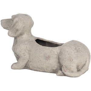 Clayre & Eef 6TE0305 Květináč vnitřní 24x9x13 cm šedý pes