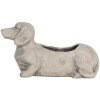 Clayre & Eef 6TE0305 Květináč vnitřní 24x9x13 cm šedý pes