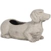 Clayre & Eef 6TE0305 Květináč vnitřní 24x9x13 cm šedý pes