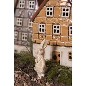 Dekorace králík 4x4x11 cm bílá 6PR3078W
