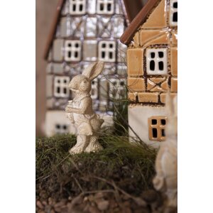 Dekorace králík 4x4x11 cm bílá 6PR3079W