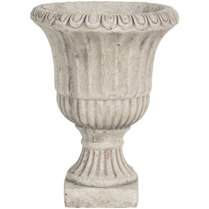 Clayre & Eef 6TE0304 Květináč Ø 15x20 cm Šedohnědý kamenný kulatý květináč do interiéru
