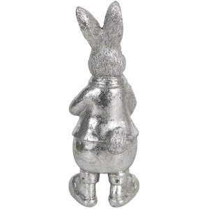 Clayre & Eef 6PR3096ZI Dekorativní králík Stříbrný 13cm Polyresin Vintage styl