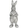 Clayre & Eef 6PR3096ZI Dekorativní králík Stříbrný 13cm Polyresin Vintage styl