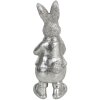 Clayre & Eef 6PR3096ZI Dekorativní králík Stříbrný 13cm Polyresin Vintage styl