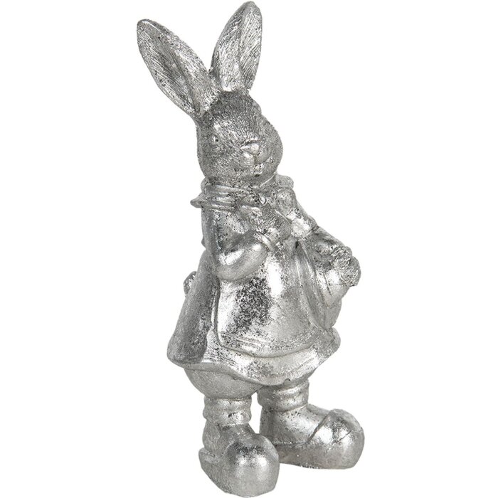 Dekorace králík 6x6x13 cm stříbrná 6PR3097ZI