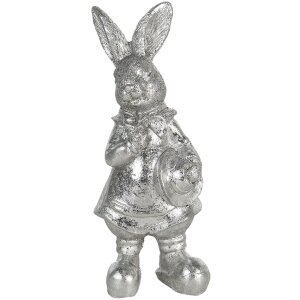 Dekorace králík 6x6x13 cm stříbrná 6PR3097ZI