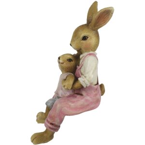 Dekorace králík 6x6x15 cm růžová 6PR3263