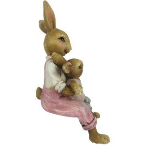 Dekorace králík 6x6x15 cm růžová 6PR3263